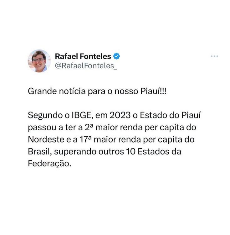 Piauí tem a segunda maior renda per capita do Nordeste, aponta IBGE