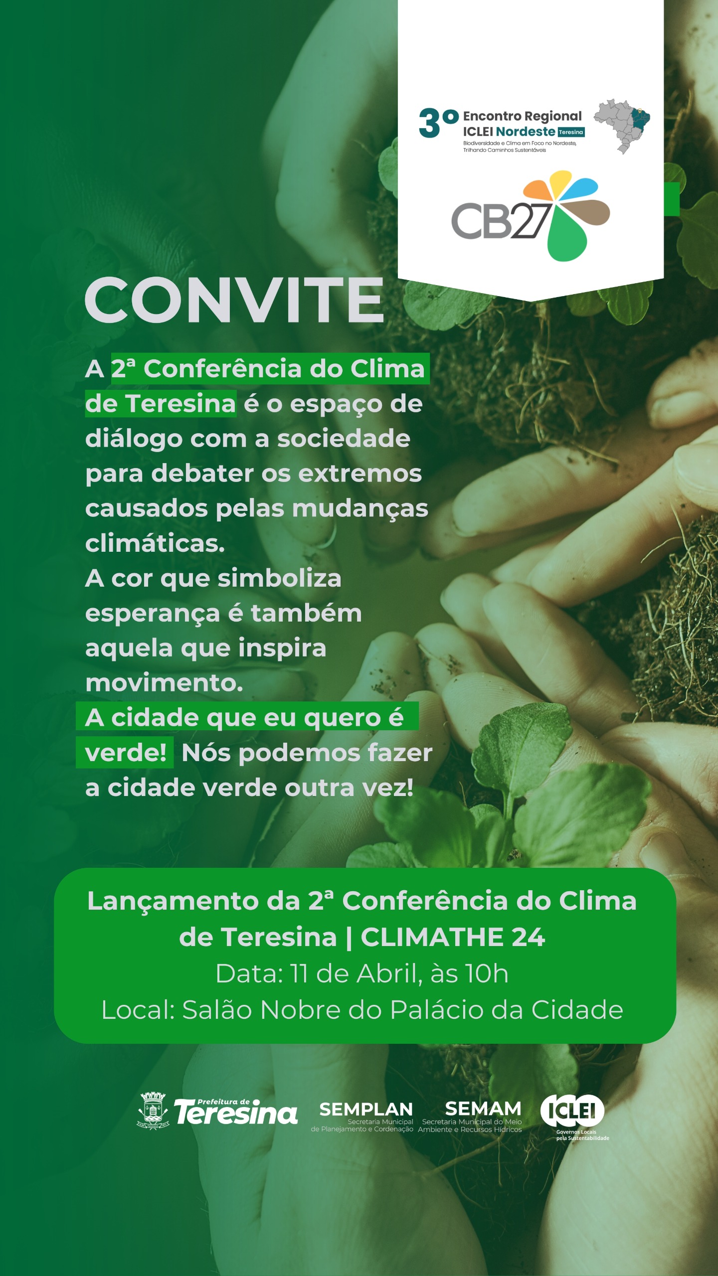 ClimaTHE24: Semplan lança conferência do clima em solenidade nesta quinta (11)