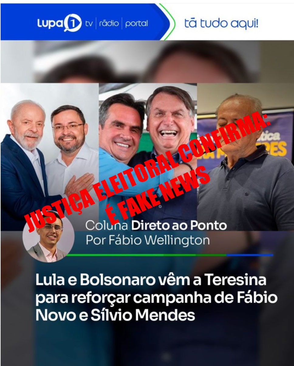 Justiça defere pedido e concorda que Meio Norte, Lupa1 e 180graus soltaram fake news ao “informar” que Bolsonaro vem para Teresina